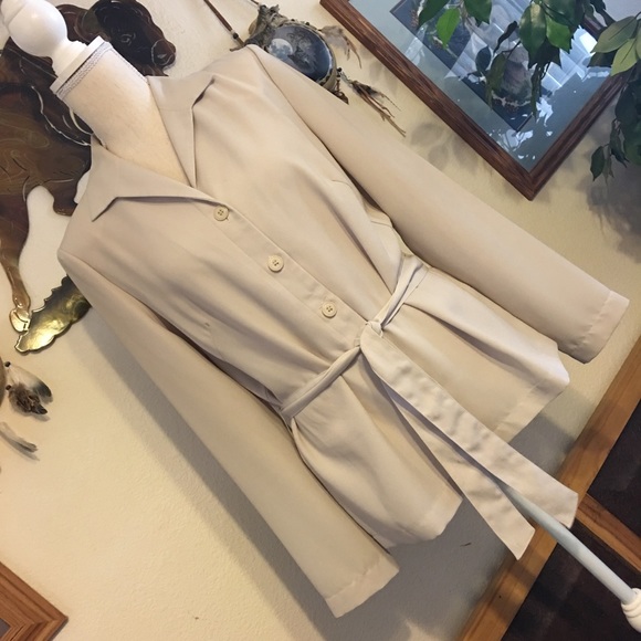 NYCC tan tie front button jacket lightweight 10 - Picture 2 of 5